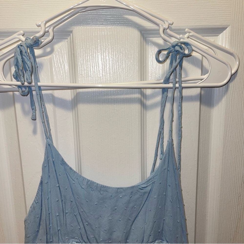 Chic Light Blue Ruffle Mini Dress - Picture 5 of 12